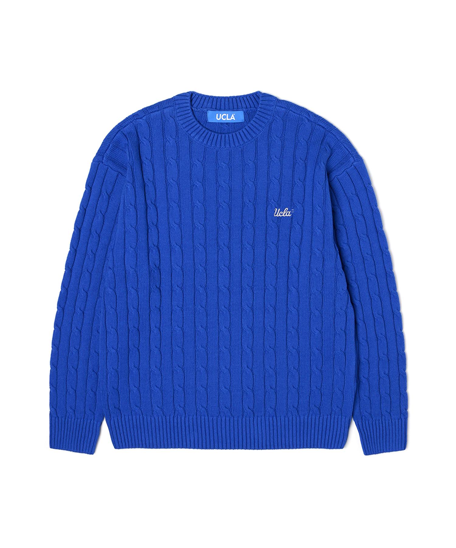 Ucla Unisex Round Neck Cable Knit [Blue](Uzalk8A_43) Blue(43)/Xl.