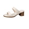 Krazing Pot Mules Cow Skin Thick Heels Peep Toe Street Wear Summer Size 42 Concise Style Elegant Women Sandals