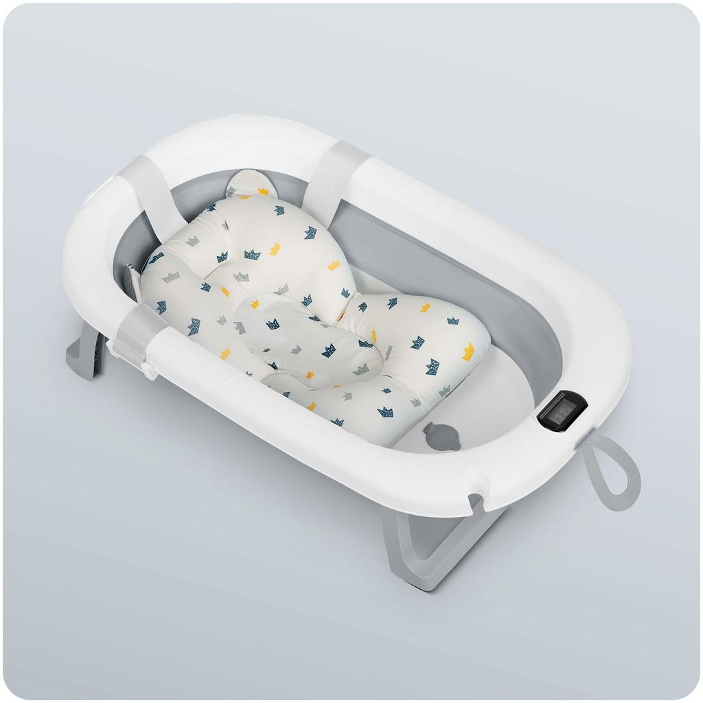 Folding Bathtub For Children, Infants With Thermometer And Insert Ricokids Rk-287 White And Gray