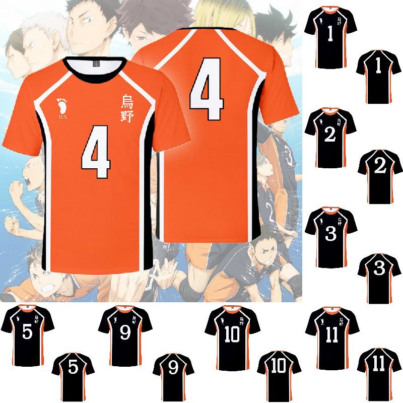 Stylish Haikyuu Cosplay Unisex T-shirt Featuring Karasuno Logo For Anime Fans