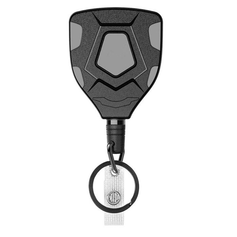 Heavy Duty Retractable Keychain Easy-to-pull Buckle Rope Elastic Keychain Anti Lost Keyring with Steel Retractable Cord