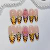 Almond-Shaped Handmade 3D Sculpted French Leopard Print Hot Girl Wearable Nails