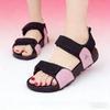 Sommerschuhe Damen Sandalen Ferien Flache Mode Damen Sandalen Dicke Sohle Rutschfest Weich Rosa Schwarz Übergröße 42