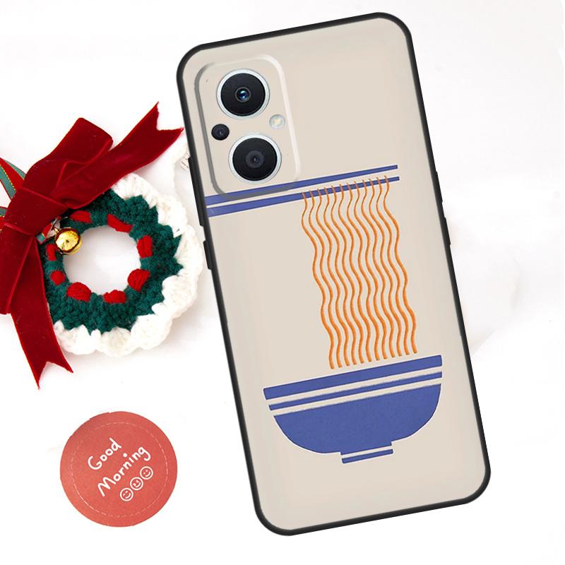 Ramen Cat Japanese Art Funda For OPPO Reno 8 Lite 10 11 12 13 14 Pro 11F 12F 13F 14F OPPO Find X8 X5 X6 X9 Pro Case