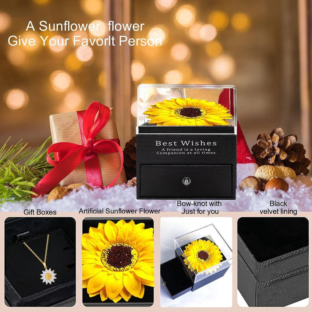 Trendy Sunflower Zircon Necklace: Elegant Clavicle Chain in Light Luxury Minimalist Design