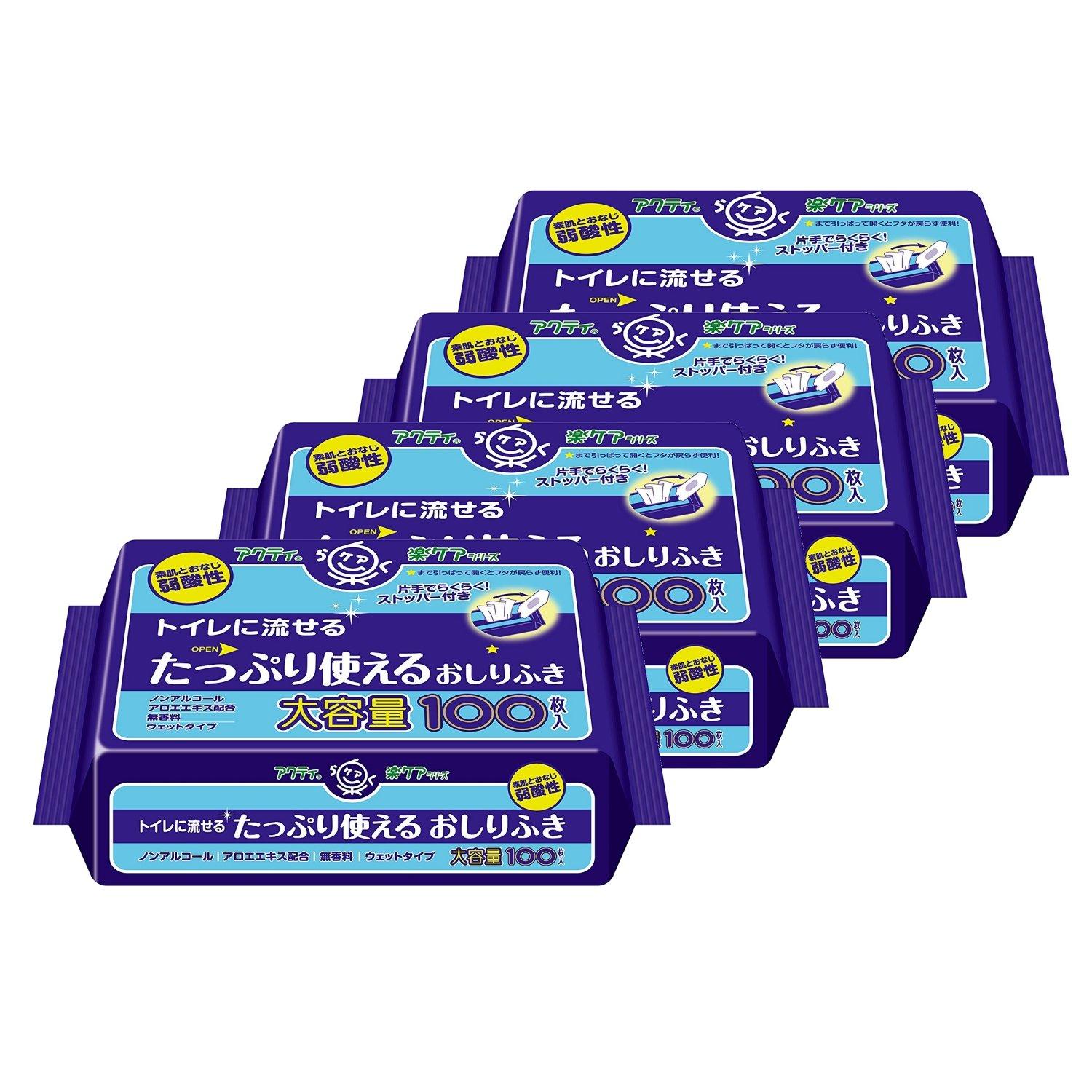 

Acty Flushable Baby 100 sheets x 4 [Bulk Purchase] Wipes,