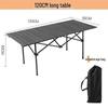 Portable Metal Roll-Up Folding Table for Camping, Picnic, and BBQ