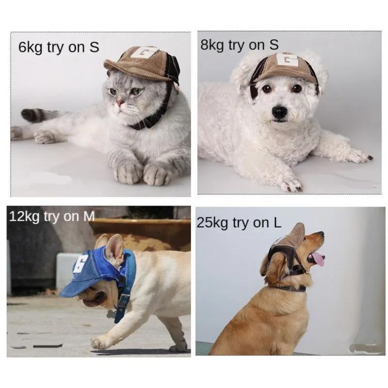 Pet Sunscreen Hat Cute Pet Hat Dog Baseball Cap with Ear Holes Adjustable Outdoor Sports for Small Medium Large Cat Dogs Kittens