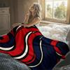 Retro Wave Scroll Flannel Blanket Warm Soft Halloween Christmas Decorative Couch Warm Cozy All-Season Gift
