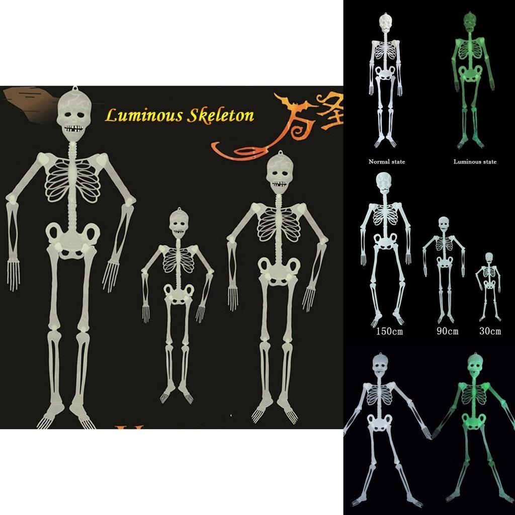 Halloween Scary Prop Luminous Hanging Human Skeleton Outdoor Party Decoration