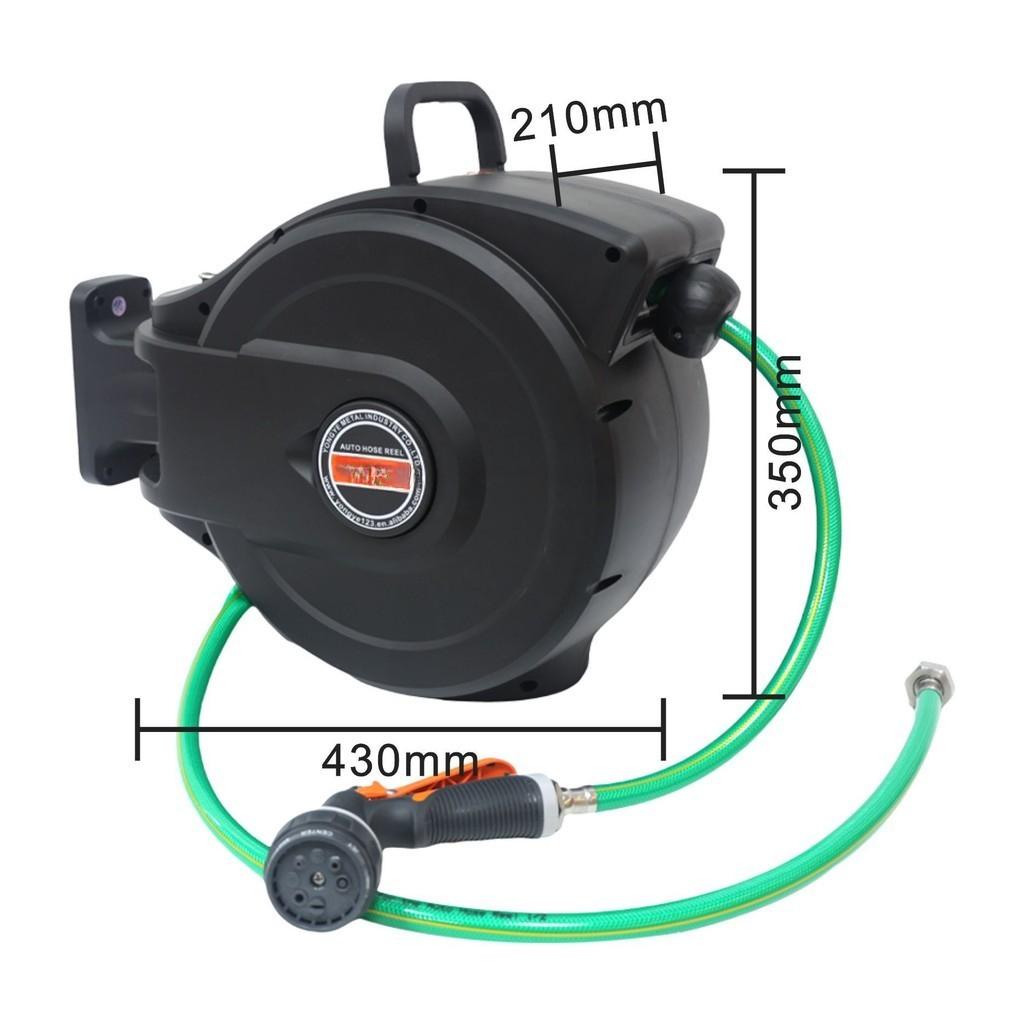 Automatic Retractable Hose Pipe Reel Wall Mount Garden Irrigation Water Drum Outdoor Spray Water Tool