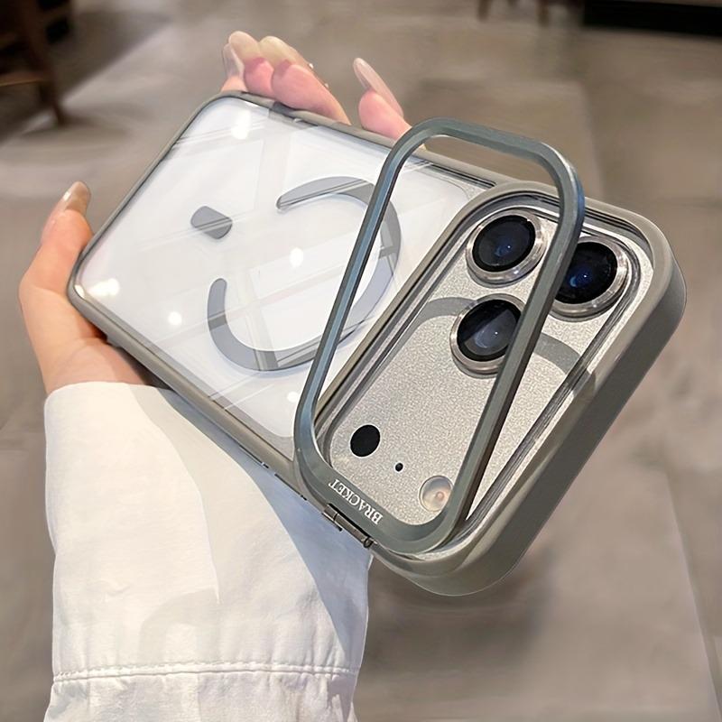 Transparent Magnetic Bracket Phone Case For For Iphone 17 16 1 14 13 Pro Max 16Pro 17Pro Lens Protection Holder Stand Cover
