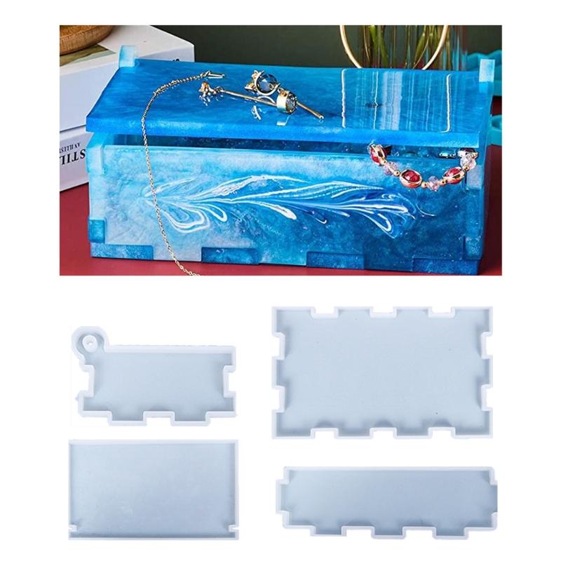 Smooth Storage Box Resin Mold Box Enjoy Handmade Project for DIY Crafts Making Store Various Crafts Jewelry Brushes