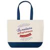 Tote Bag - PLANETEE - World's Best Entrepreneur - Blue Background - Cotton - 40 X 45 Cm