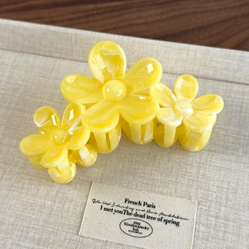 Smudge Textured Hair Clip Women's High-end Sense Wavy Flowers Shark Clips Versatile Hair Accessories