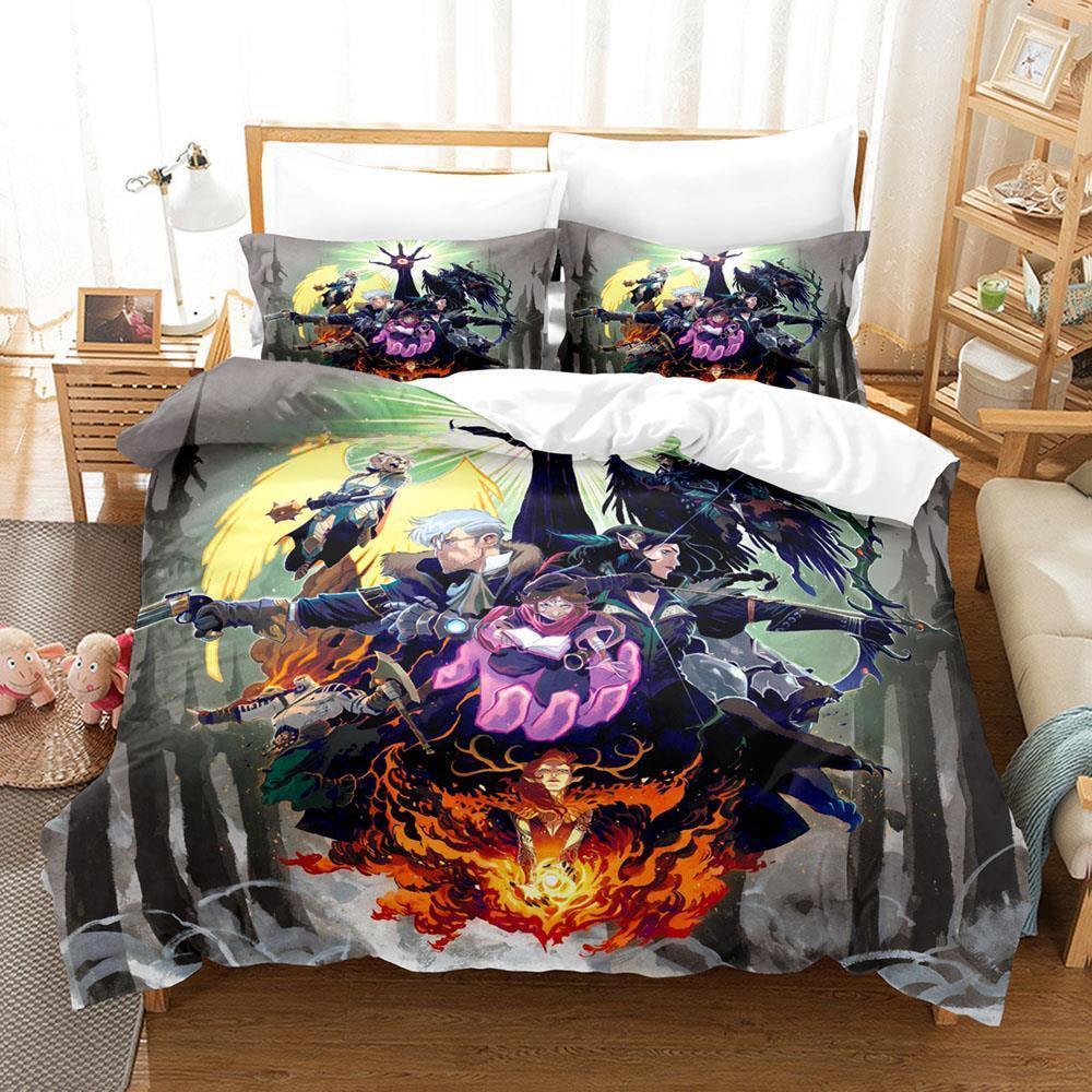 Neuer Anime Die Legende von Vox Machina Spiel Bettwäscheset Einzelbett Twin Full Queen King Size Bettset Erwachsener Kind Schlafzimmer Bettdeckenbezug Sets
