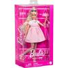 Barbie Deluxe Style Doll 3 Inch Blonde Hair Top Knot Pink Pastel Dress Mesh Tights Accessories