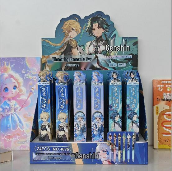 Sanrio Starry Night Magician Pen - Smooth Writing Click Pen with Cute Stickers for Students