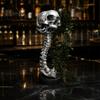 Retro Style Skull Sculpture Gothic Planter for Succulents Pothos, Creative Skeleton Flower Pot with Horror Themed Table Ornaments Spine Column,