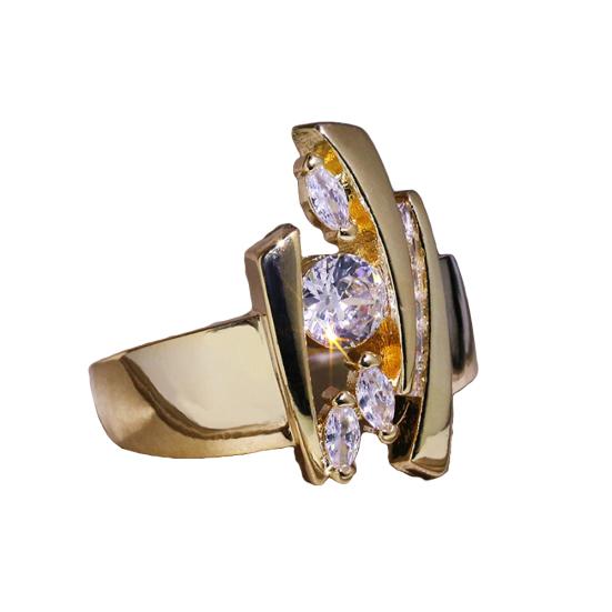 

Women Cubic Zirconia Inlaid Geometric Finger Ring Party Jewelry Christmas Gift US 9 KYRA0803