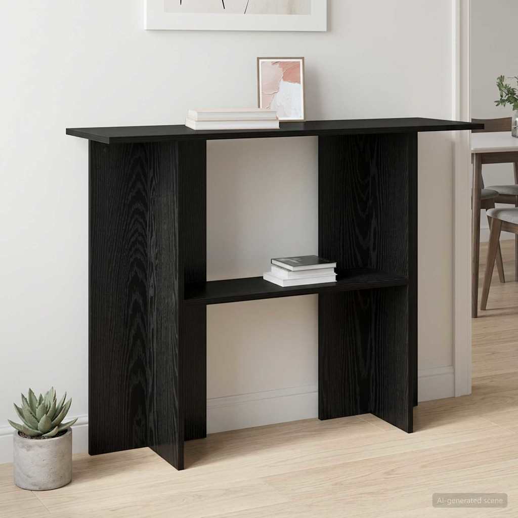 Console Table Black Oak 100 X 30 X 75 Cm Engineered Wood