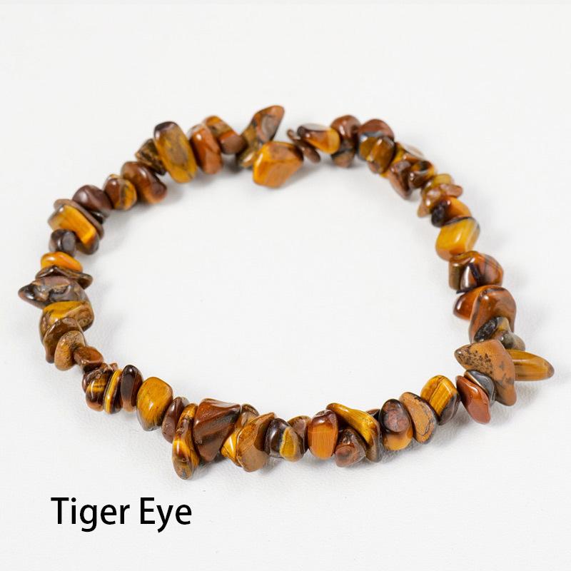 

Браслет из бисера из натурального камня, нерегулярный гравий, аметист, кристалл обсидиана, чакра, эластичные браслеты с веревочными звеньями для женщин, ювелирные изделия, подарок