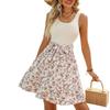 2026 New Summer Woman Elegant Lace-up Sleeveless A-Line Dress,beach Dress for Ladies,Woman Clothing,Floral Dresses