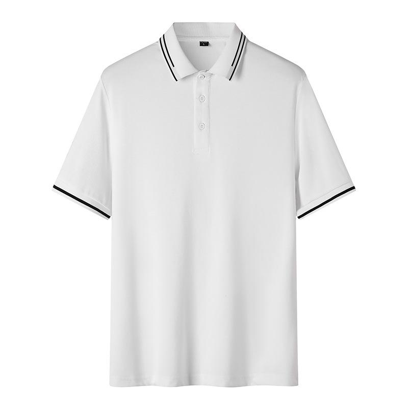 

Летняя футболка с коротким рукавом, мужская футболка-поло с лацканами, парная футболка-поло S белый