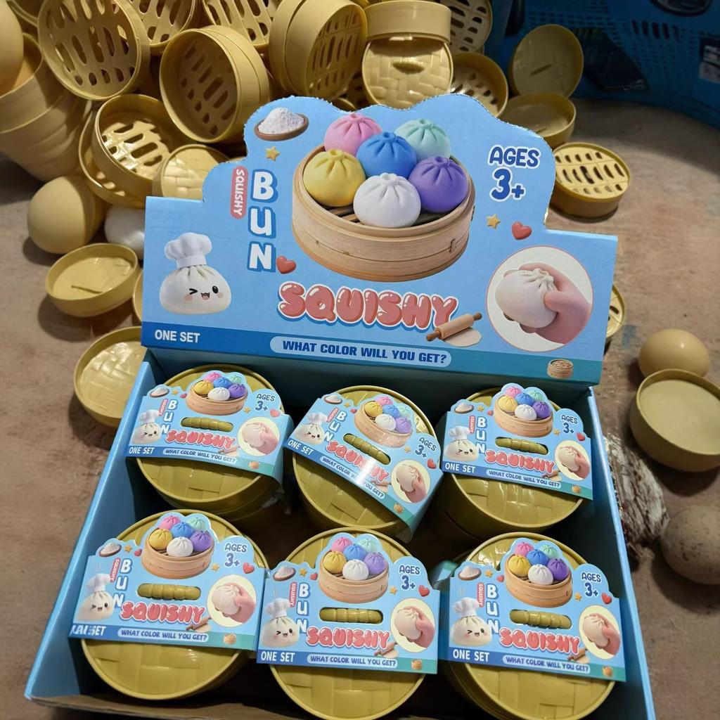 Colorful Stress Relief Balls In Dumpling Shape Reusable Low Elasticity Toys For Decompression Plastic Stress Balls