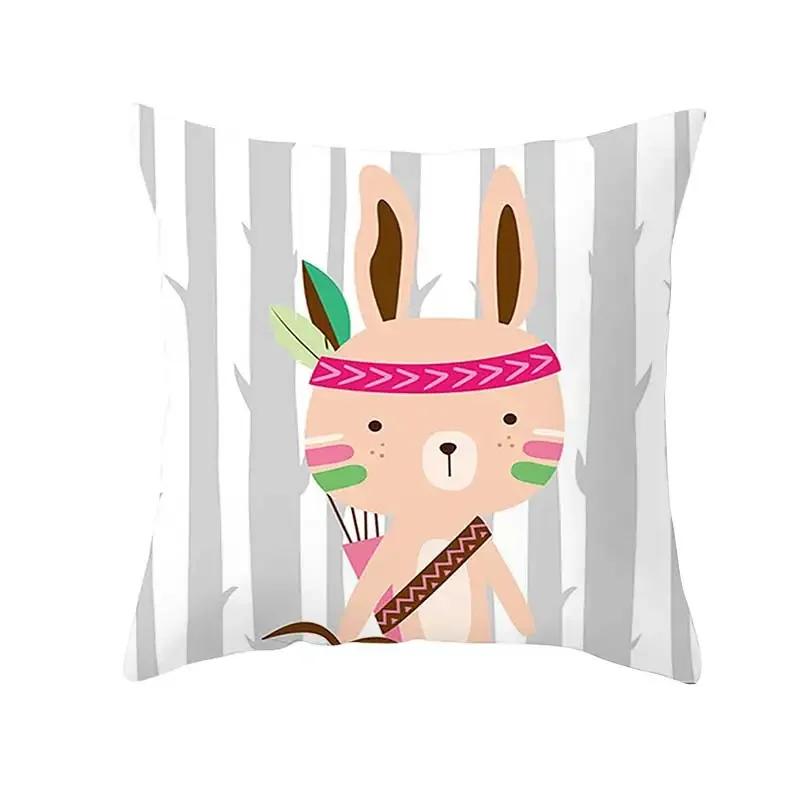 Funny Cute Animal Cushion Cover Cartoon Creative African Tribe Fox Pillow Case For Sofa Home Textile Pillow Covers Pillowcase