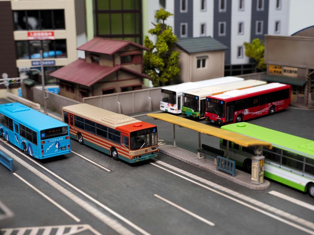 Tomytec The Bus Collection Bus Collection 34. Diorama 331834 Udgave, 12-Stykker Æske, Tilbehør,
