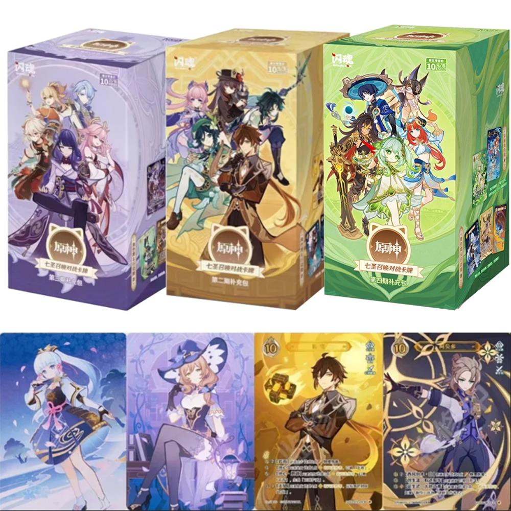 Echtes Genshin Impact Karte Sieben Heilige Beschwörungskampf Wettbewerbsfähige Karten Booster-Pack Cosplay Spiel Sammelkarten Spielzeug Geschenk