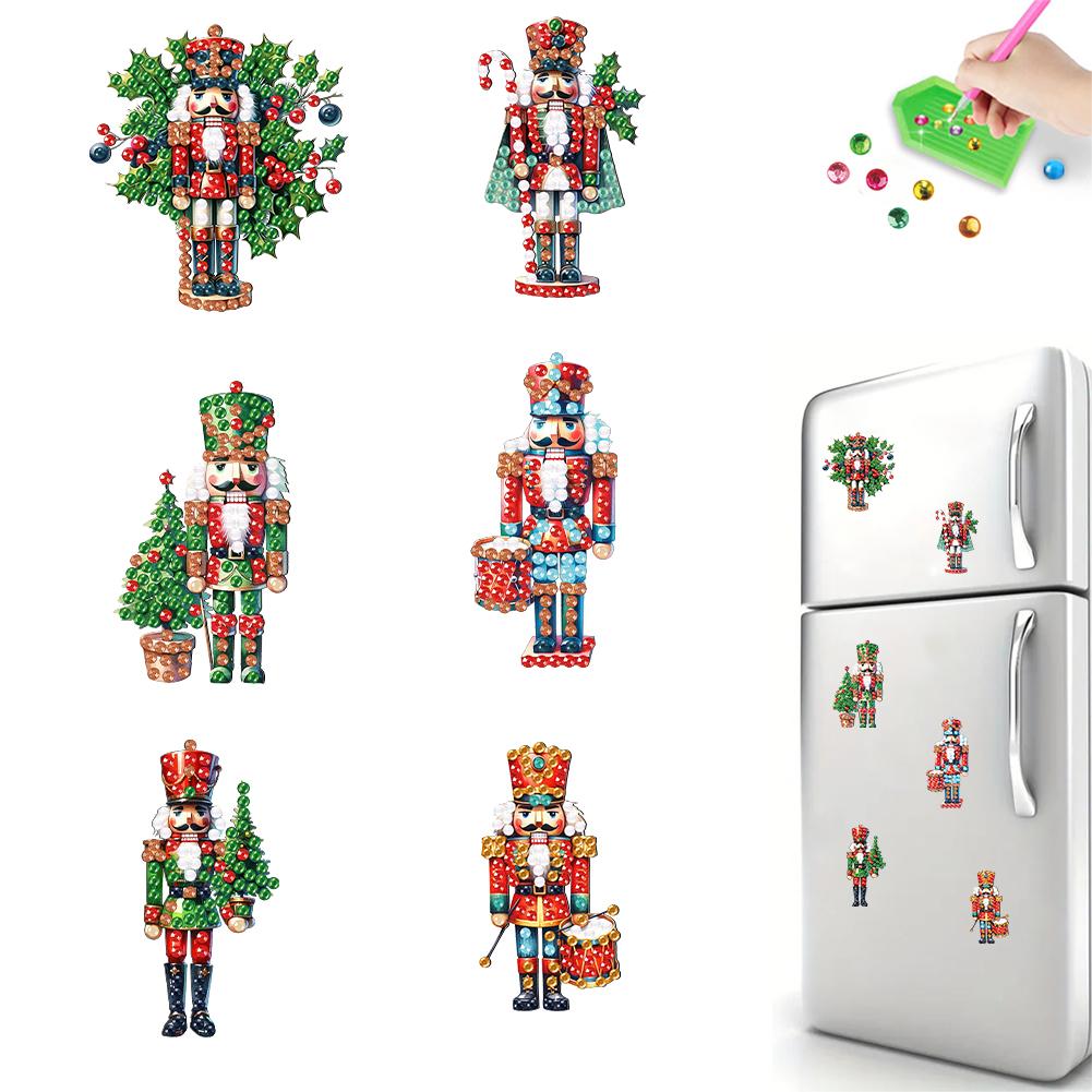 

6 шт. акриловые магниты на холодильник с изображением рождественского щелкунчика, алмазной живописи, магниты на холодильник для белых досок
