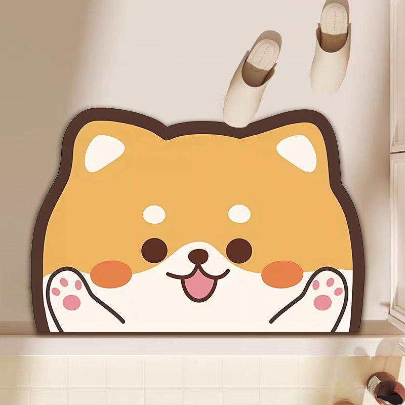 

Compact Animal Shaped Cartoon Bathroom Diatom Mud Absorbent Anti Slip Foot Pad Anti Fouling And Easy To Clean A 40X60cm 15.7X23.6in