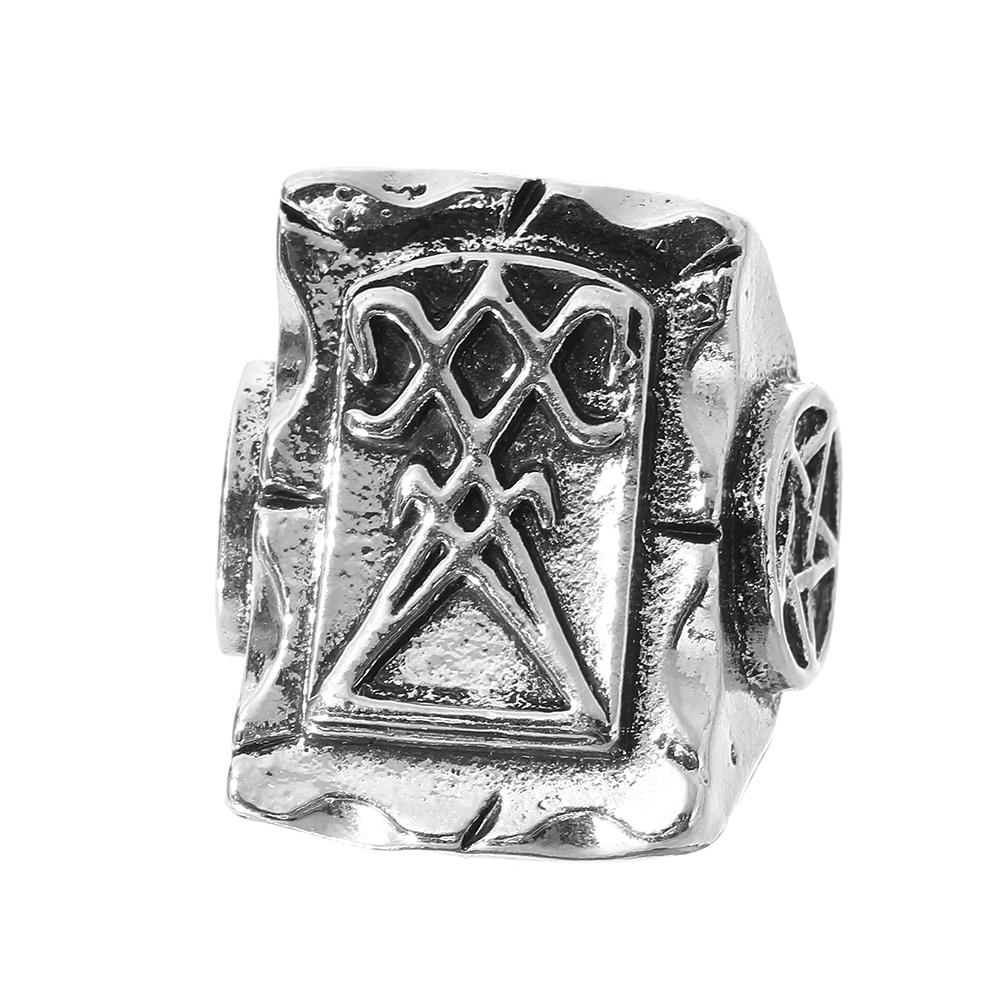 Boutique New Retro Simple New Punk Hip-hop Skull Personality Men's Open Ring Robot Ghost Head Jewelry