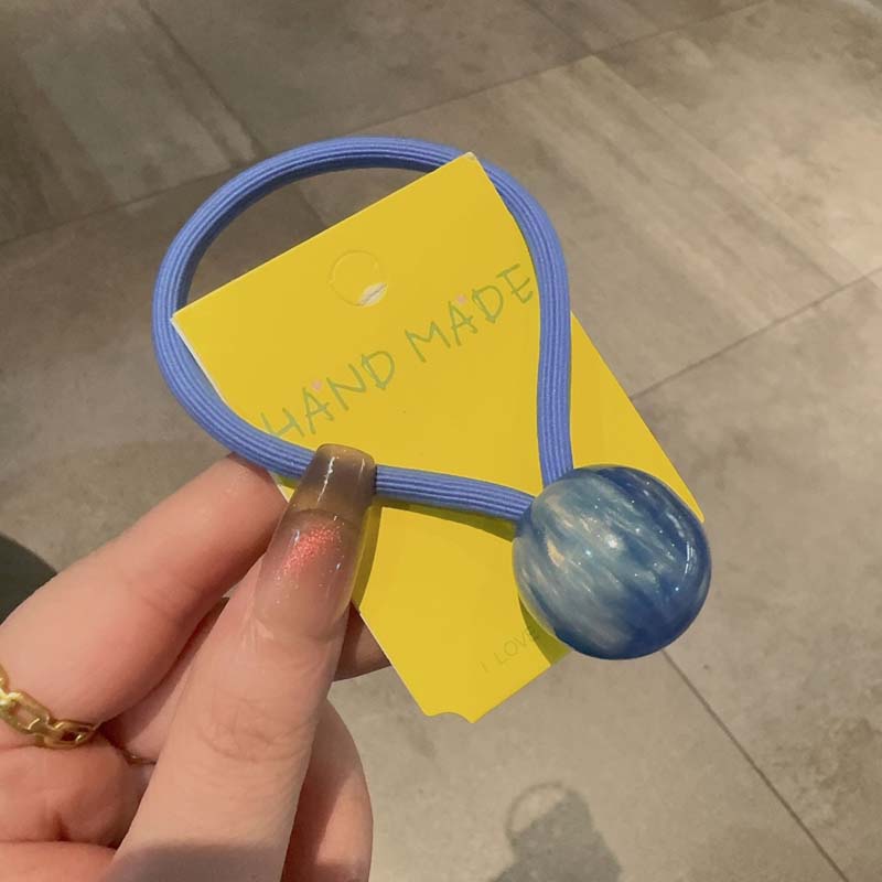 Fashion Colorful Ball Hair Rope for Women Girls Sweet Cute High Ponytail Elastic Acetate Hair Rope Hairbands Hair Accessories