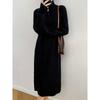 Autumn and Winter French Mid-length Lazy Bottoming Dress Women's Over-the-knee Sweater Knitted Long Skirt with Coat