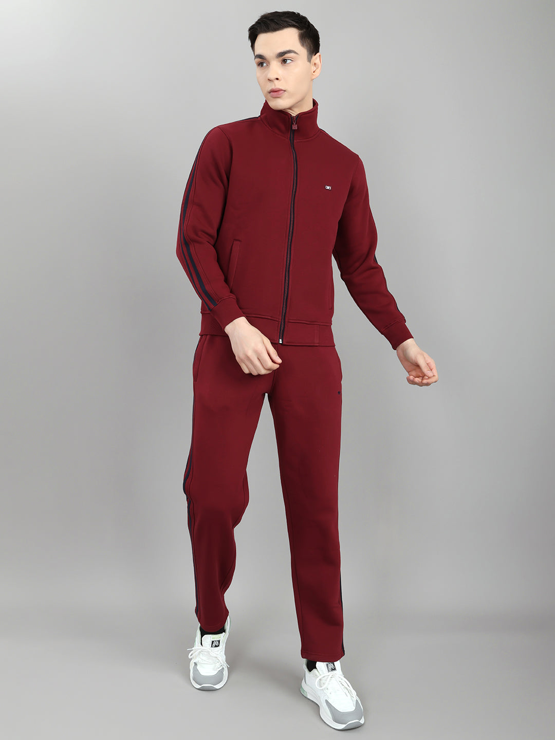 Monte Carlo Mens Regular Fit Solid Tracksuit M винный