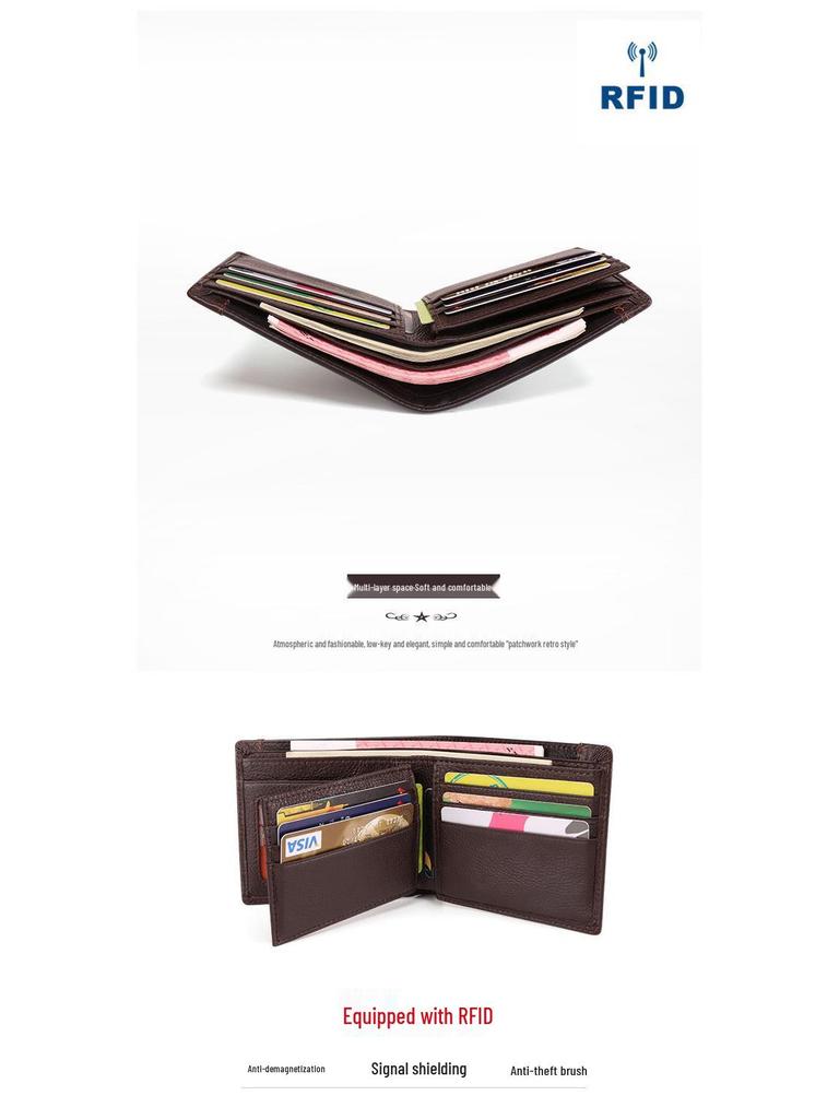 Best-Selling Vintage Men's Leather Wallet: Anti-Theft, Multiple Card Slots, Coin Purse, Multifunctional Design.