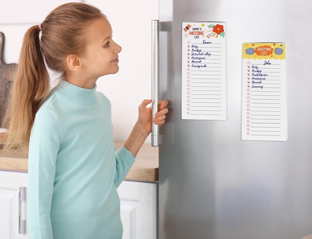 Inkdotpot Balení 3 magnetických poznámkových bloků na lednici – magnetické poznámkové bloky do chladničky- (50 listů