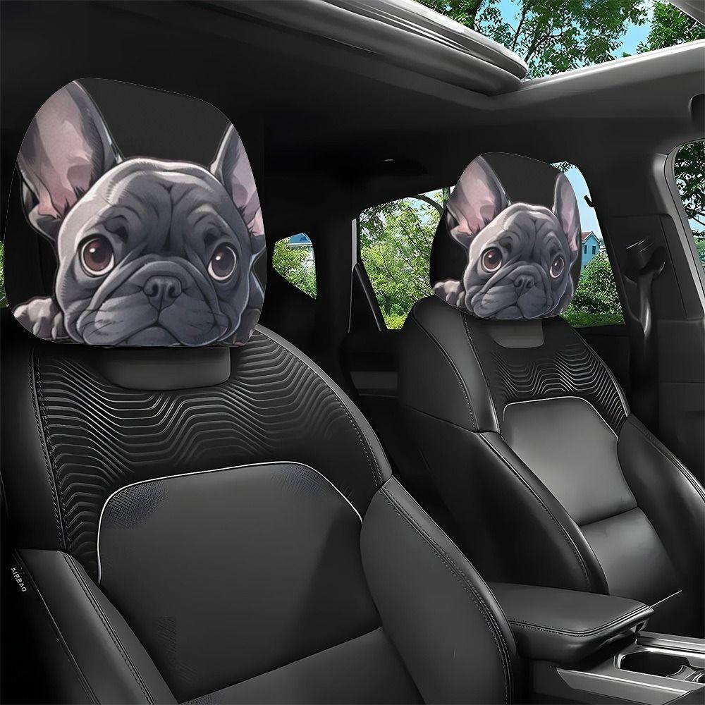 1 pair Soft Car Headrest Covers Print Seat Headrest Protector  Vehicle Seat Decoration