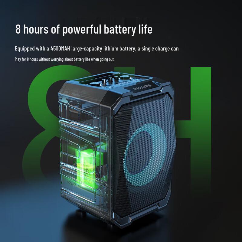 Philips SD308 Portable Karaoke Bluetooth Speaker with Dual Microphones