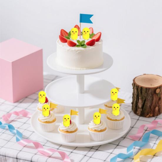 Mini Easter Fluffy Chicks 1.18" Soft Plush Chick Figurines Cute Yellow Small Chenille Chicks for Easter Party Supplies