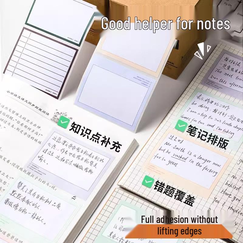 Student Adhesive Erasable Memo Pad Labels Correction Stickers
