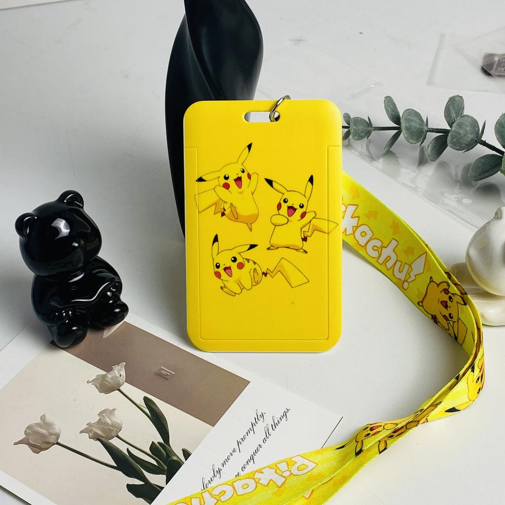 Animated Lanyards Cartoon Badge Holder ID Credit Card Pass Hang Rope Keychain For Keys Anime Accessories Gifts