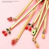 New Golden Fruit Pendant Spoon Stainless Steel Silver Coffee Spoon Dinnerware Stirring Spoon