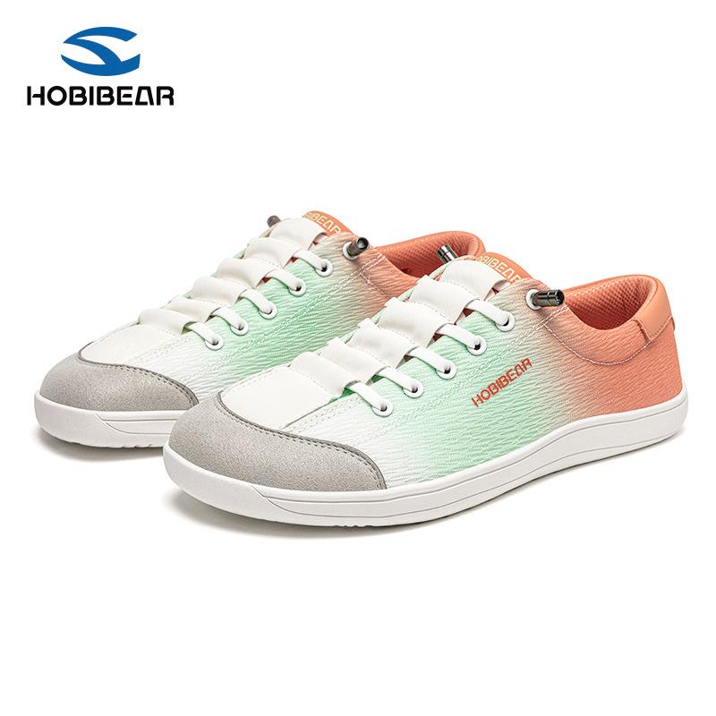 HOBIBEAR Leather Barefoot Shoes Lightweight Wide Toe Box Zero Drop Slip-on Shoes for Women and men