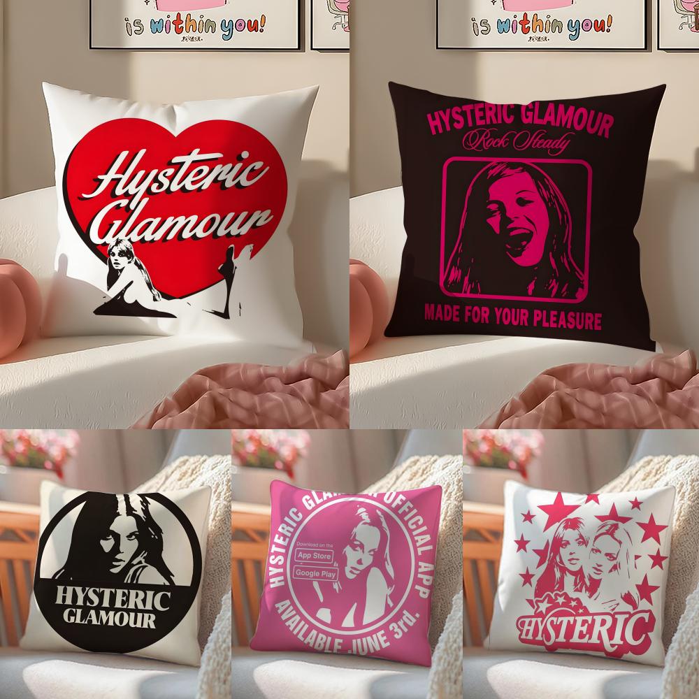 Brand retro HHysteric GGlamour Cushion Cover Pillowcase Short Plush Invisible zipper Room Sofa Cushion Cover
