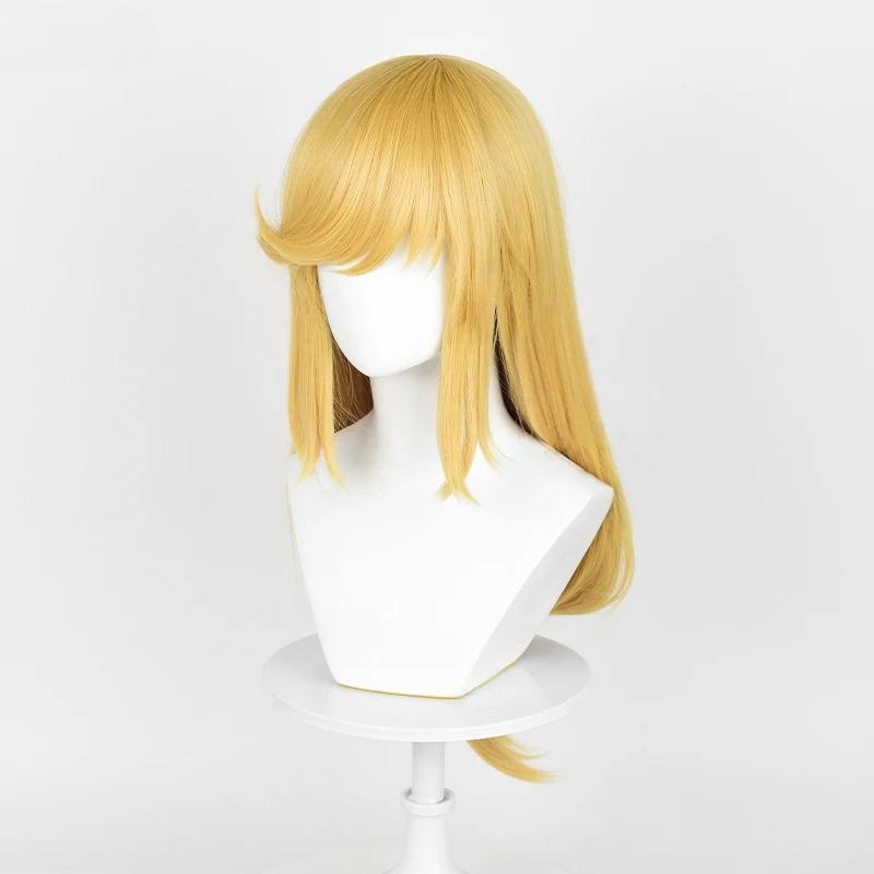 Applejack Cosplay Wig Anime Long Golden Yellow Scalp Wig Heat Resistant Synthetic Hair Anime Party Wigs