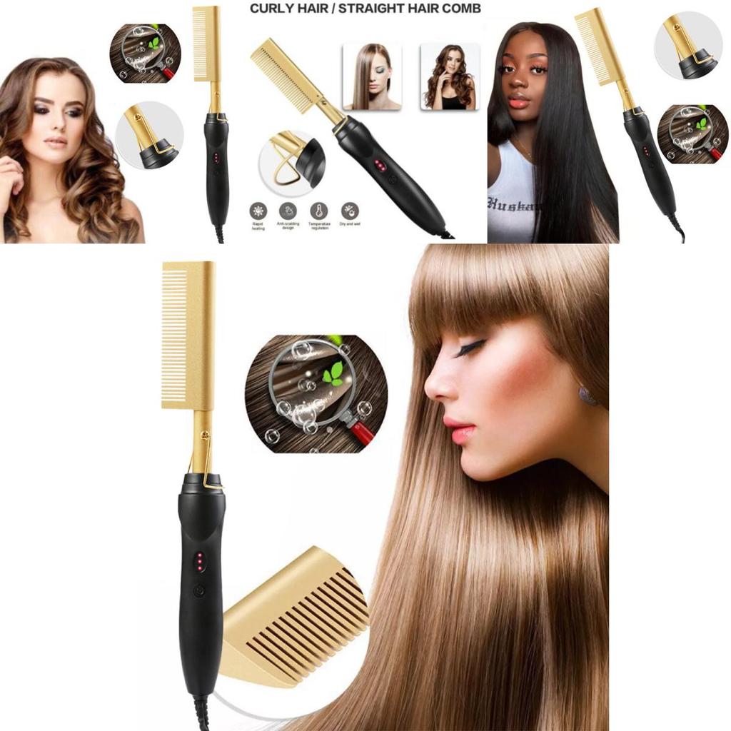 Electric Curling Brush 2 In 1 Versatile Hair Straightener And Curler With 31mm Diameter For All Hair Types